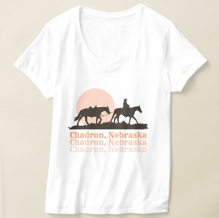 Sunset Chadron, Nebraska Women's V-Neck T-Shirt