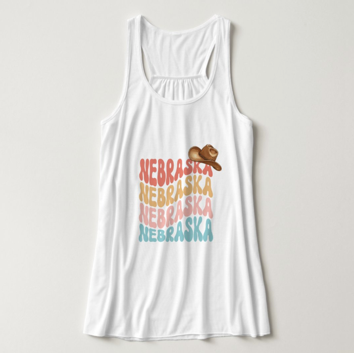 Groovy Nebraska Racerback Tank