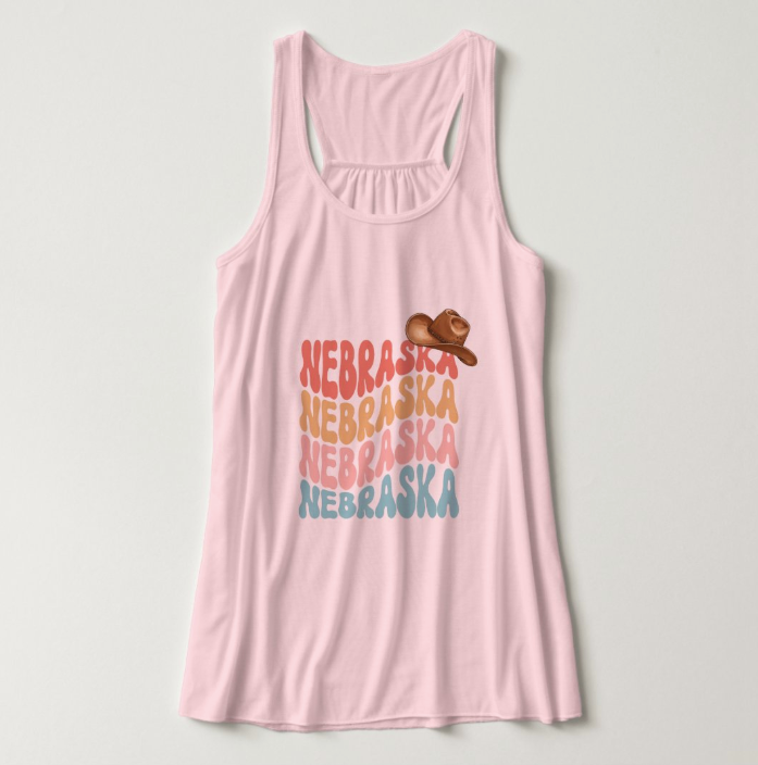 Groovy Nebraska Racerback Tank